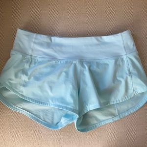lululemon speed up shorts 2.5 length light blue